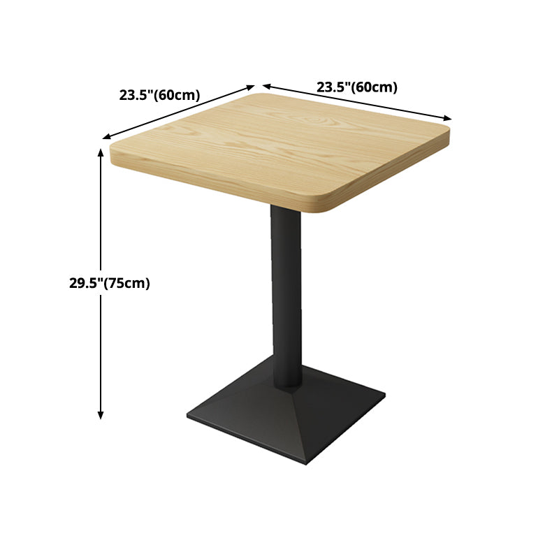 Industrial Wood Table for Restaurant Dining Table with Metal Base in Black