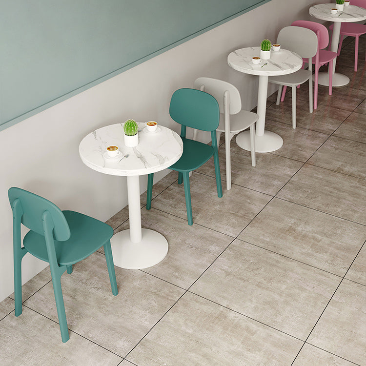 Industrial Wooden White Table for Restaurant Dining Table with Metal Base