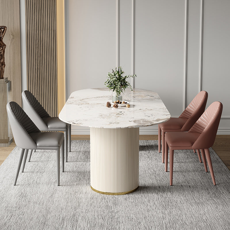 Traditional Luxury Furniture Oval Double Pedestal Dining Room Table for Home