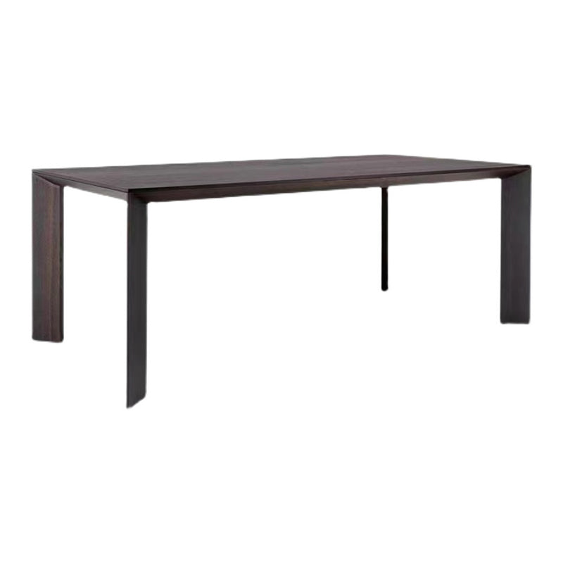 Rectangle 4 Legs Industrial Table Black Color Fixed Table of Pine Solid Wood