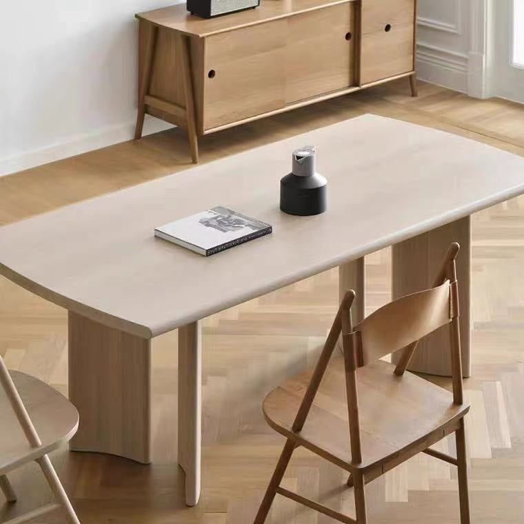 Rectangle Wood Dining Table Modern Ash Table in Nature with 4 Legs