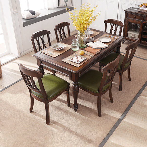 Ash Wood Top Table Solid Wood Mid-Century Modern Rectangle Dining Table for Dining Room