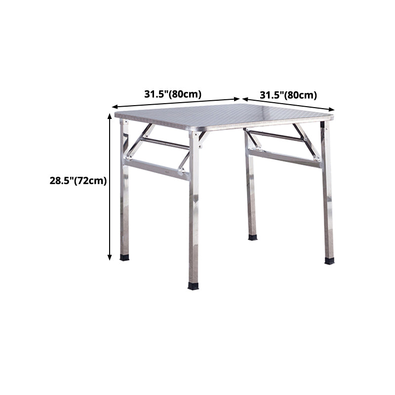 Industrial Style Dining Table Square Stainless Steel Folding Dining Table for Home Use
