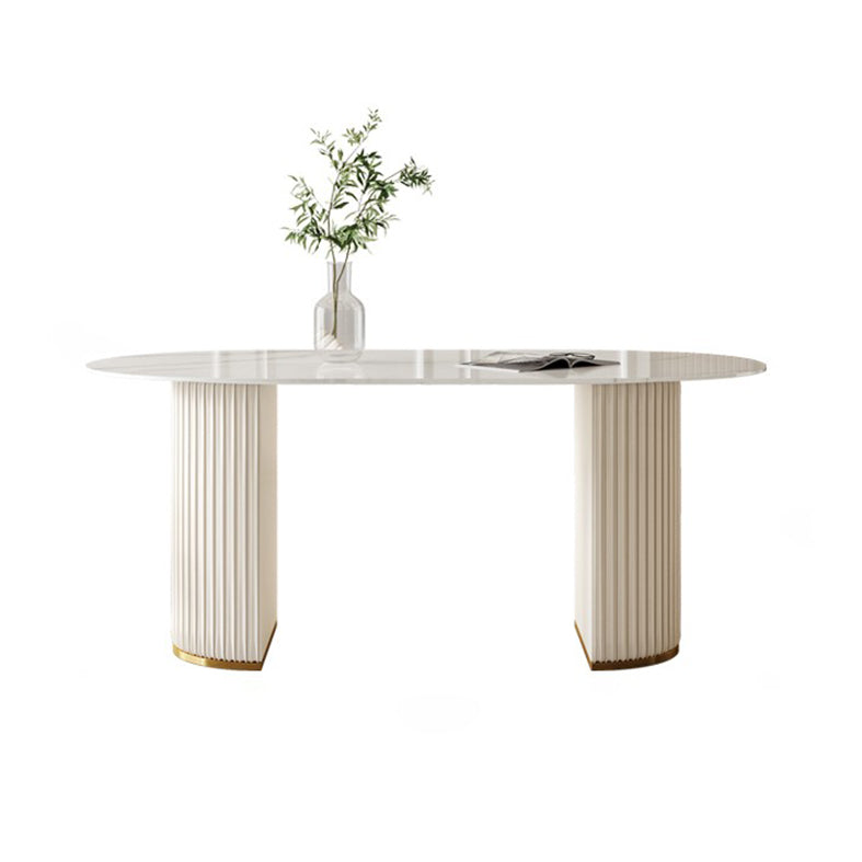 Traditional Luxury Dining Table Oval Sintered Stone Dining Table for Home Use