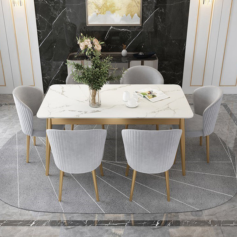 Traditional Luxury Dining Table Rectangle Sintered Stone Table for Home