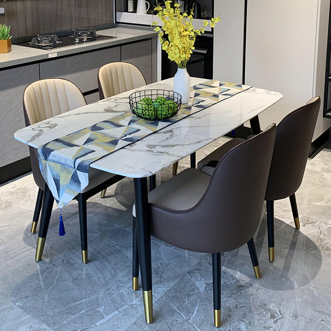 Traditional Luxury Dining Table Rectangle Black 4-foot Wood Fixed Table