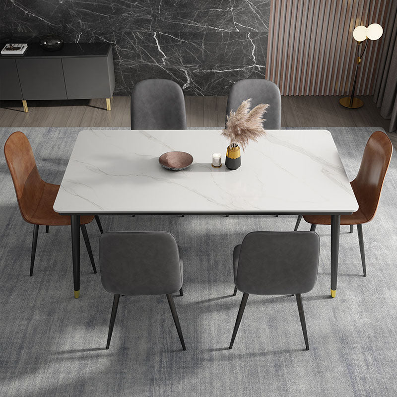 PU Leather Dining Chairs Industrial Design Armless Solid Back Dining Chairs