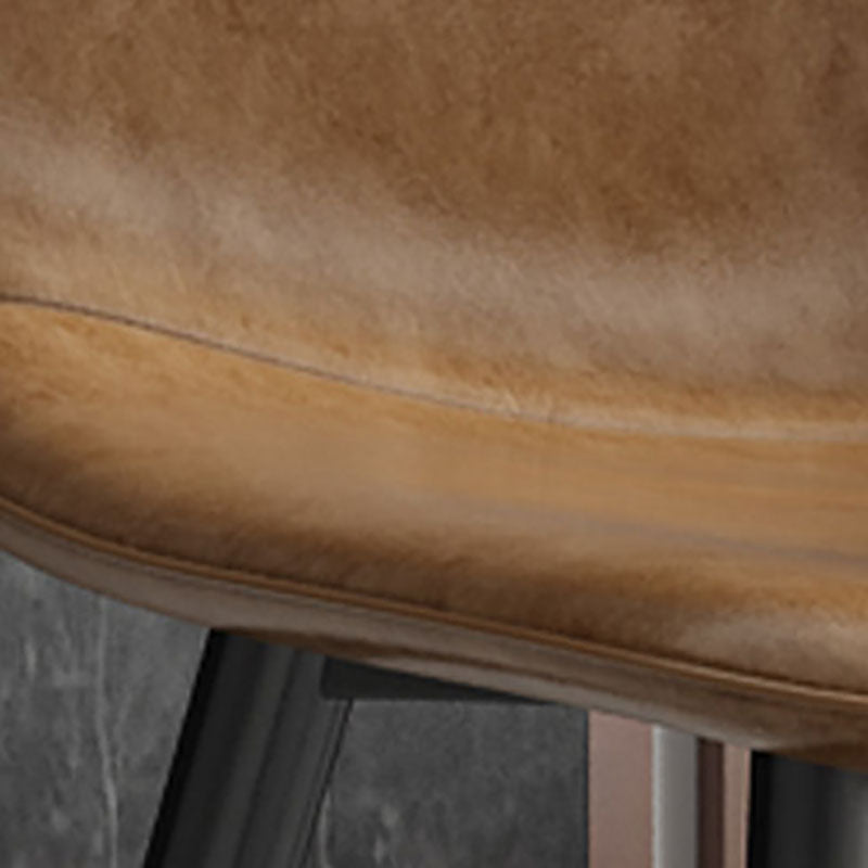 PU Leather Dining Chairs Industrial Design Armless Solid Back Dining Chairs