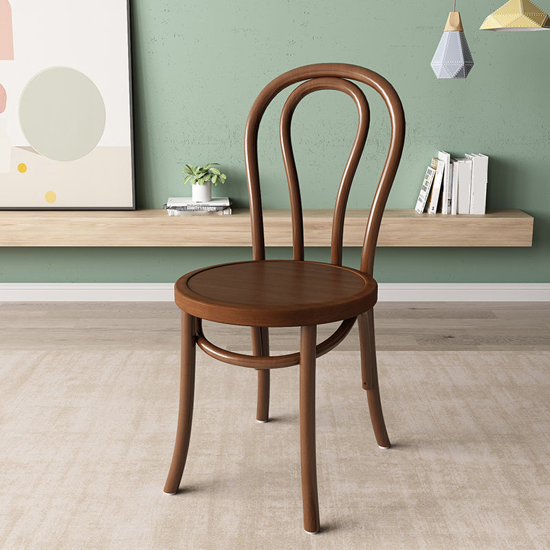 Scandinavian Dining Room Armless Chair Wood Windsor Back Dining Side Chair