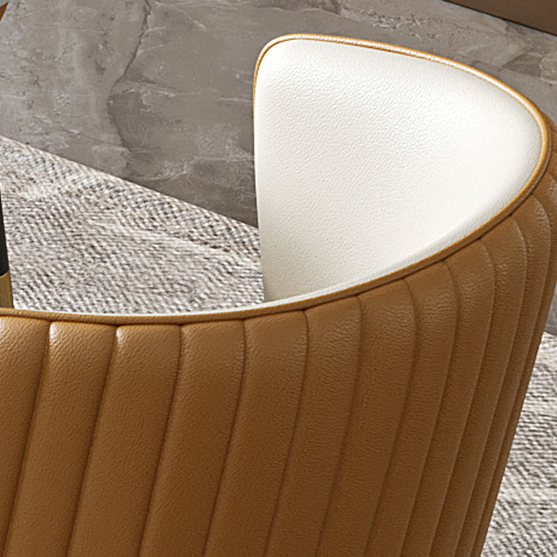 Nordic Glam Style Dining Chairs Armless Side Chairs with Wooden Legs