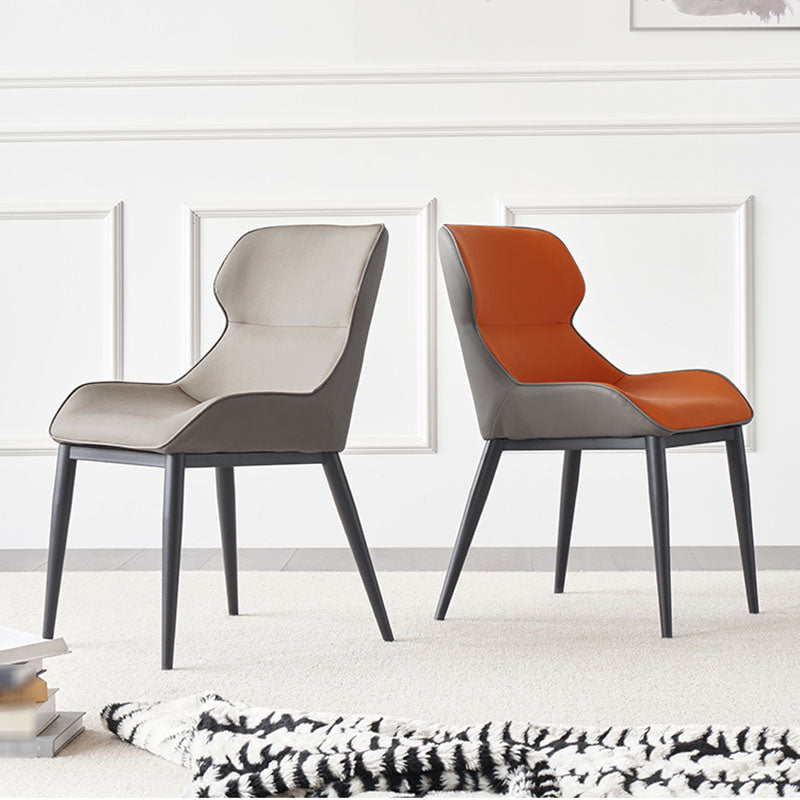 Contemporary Style Chair Kitchen Arm Wingback Chairs with Metal Legs