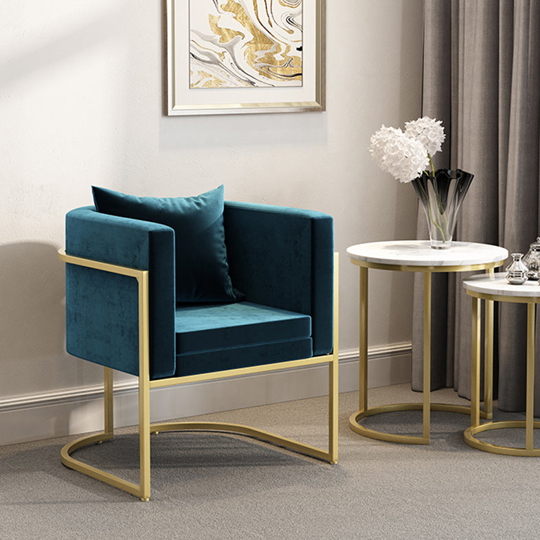 Scandinavian Armless Solid Back Chair for Home Fabric Dining Side Chair