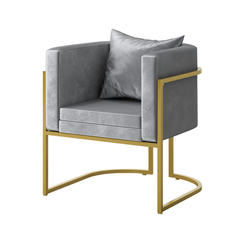 Scandinavian Armless Solid Back Chair for Home Fabric Dining Side Chair