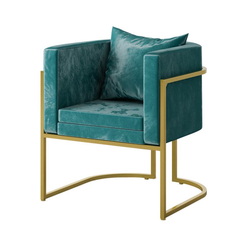 Scandinavian Armless Solid Back Chair for Home Fabric Dining Side Chair