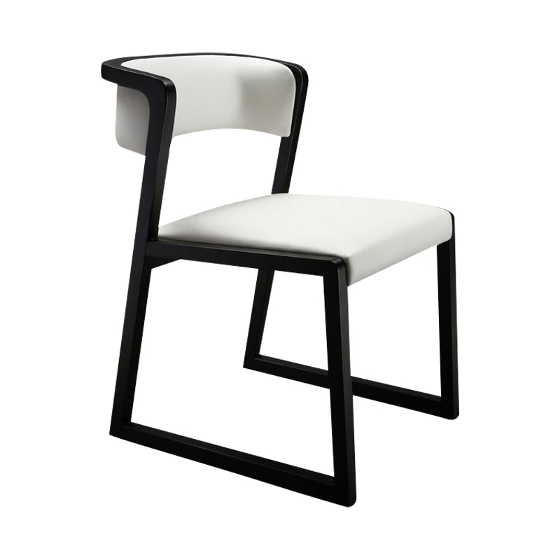 Open Back Side Chair Industrial Style PU Leather Dining Chairs for Home