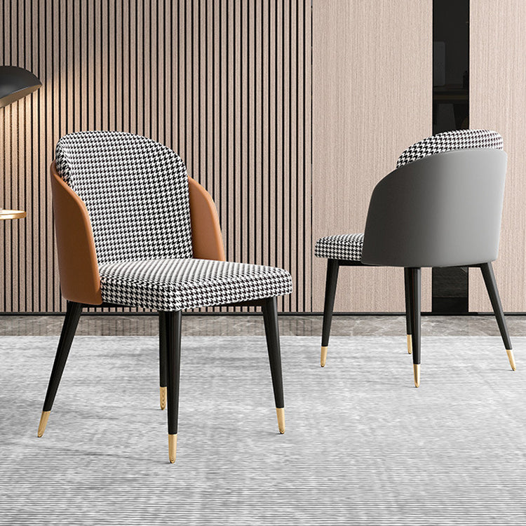 Nordic Style Upholstered Side Chairs Solid Back Armless Dining Chair