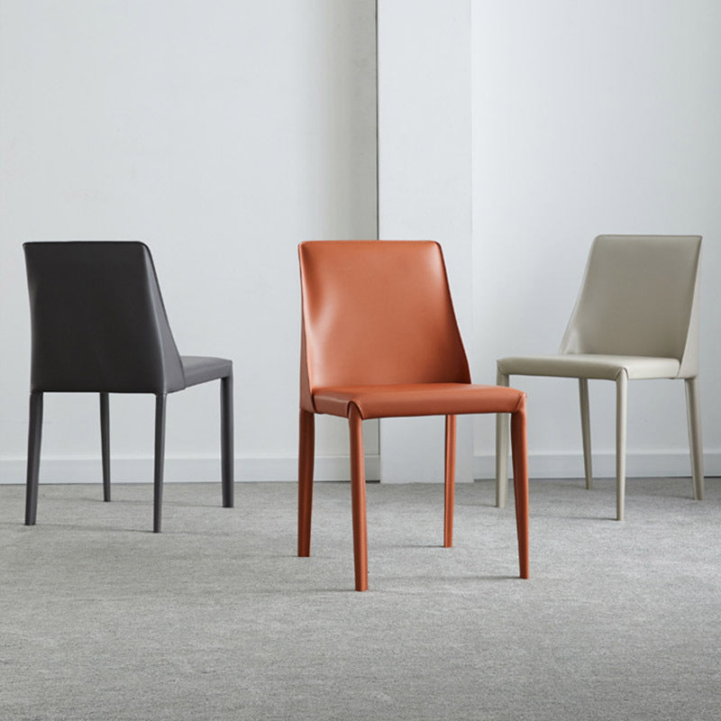 Leather Modern Contemporary  Indoor-Outdoor Side Chair Parsons Chair