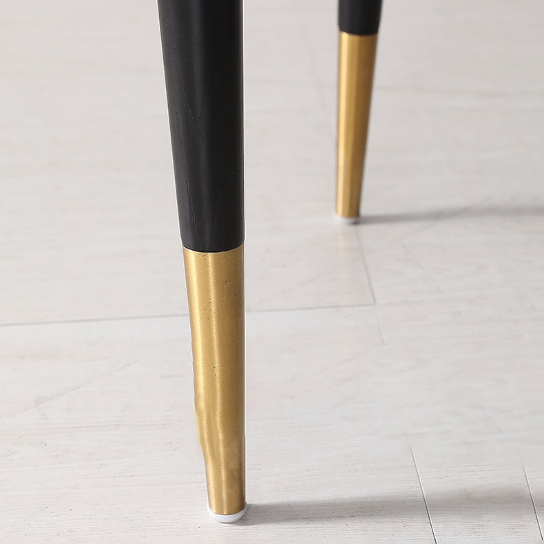 Glam Style Arm Chair Wood Open Back Dining Side Chair for Kitchen with Upholstered