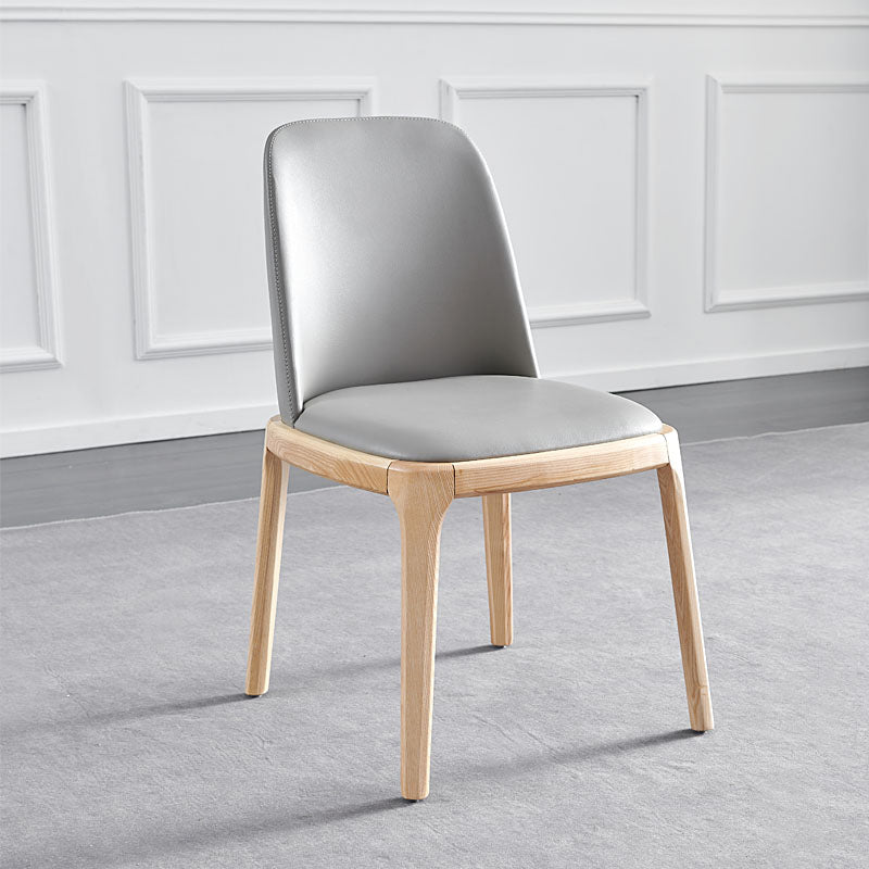 Modern Dining Room Side Chairs Ash Wood Armless Chairs for Home