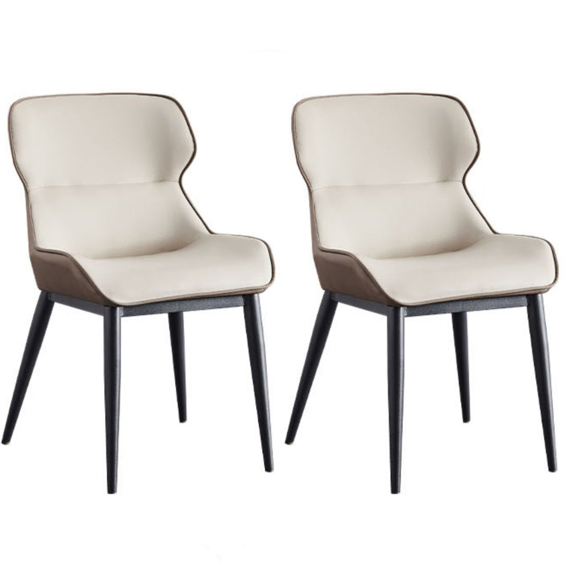Modern Dining Room Side Chairs Faux Leather Armless Chairs for Home