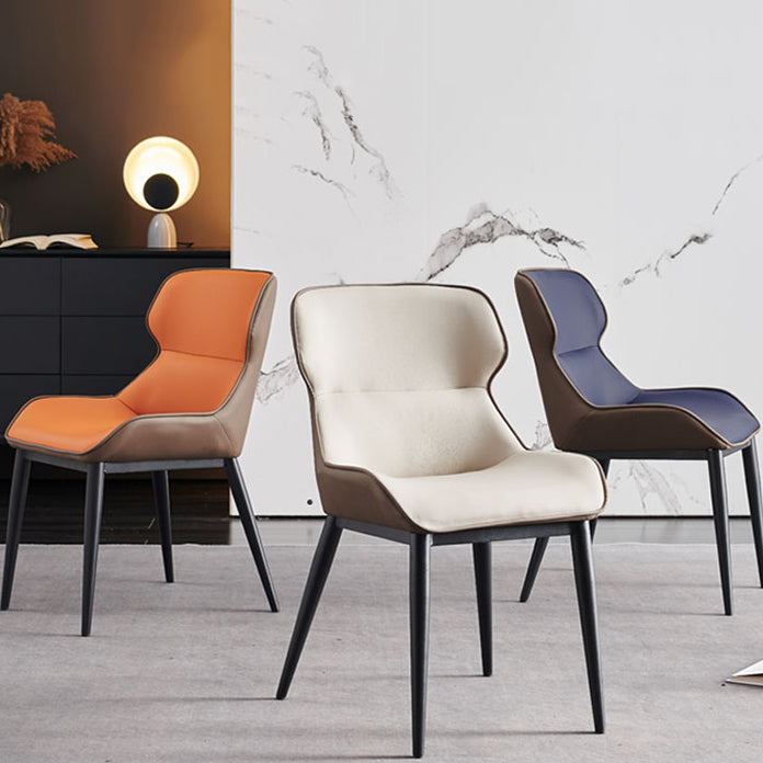 Modern Dining Room Side Chairs Faux Leather Armless Chairs for Home