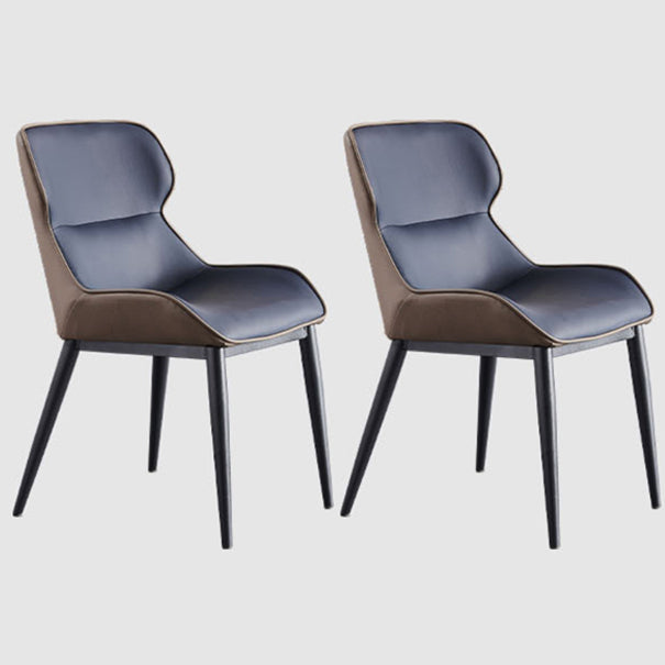 Modern Dining Room Side Chairs Faux Leather Armless Chairs for Home