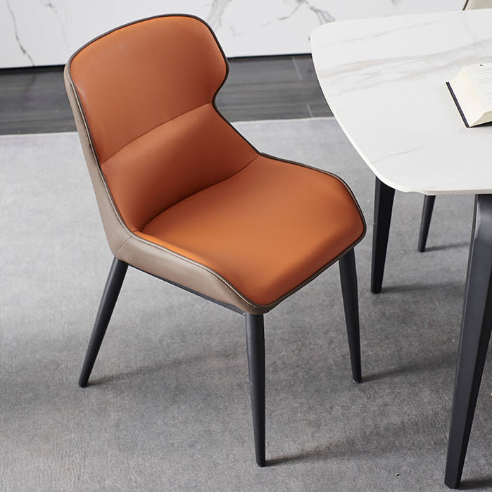 Modern Dining Room Side Chairs Faux Leather Armless Chairs for Home
