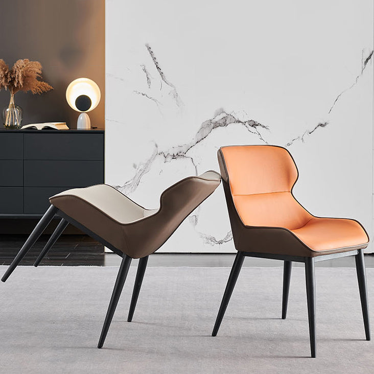 Modern Dining Room Side Chairs Faux Leather Armless Chairs for Home