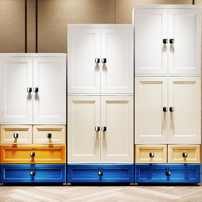 Contemporary Wardrobe Cabinet Plastic Hinged Wardrobe Armoire
