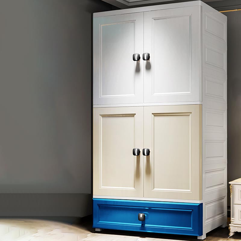 Contemporary Wardrobe Cabinet Plastic Hinged Wardrobe Armoire