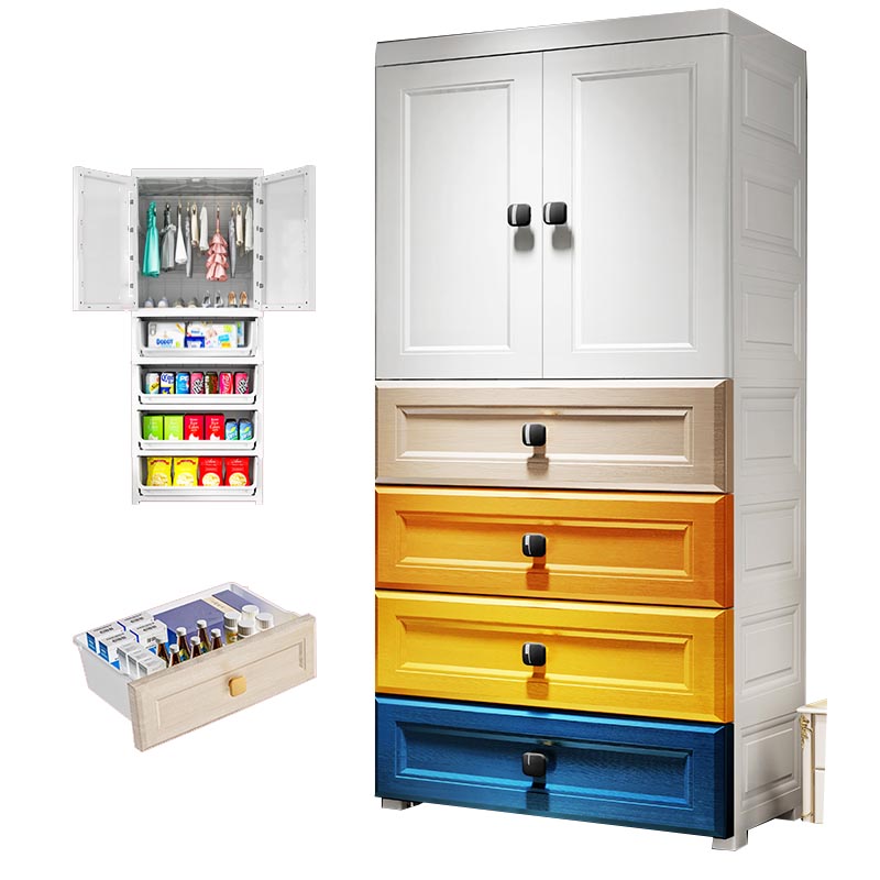 Contemporary Wardrobe Cabinet Plastic Hinged Wardrobe Armoire