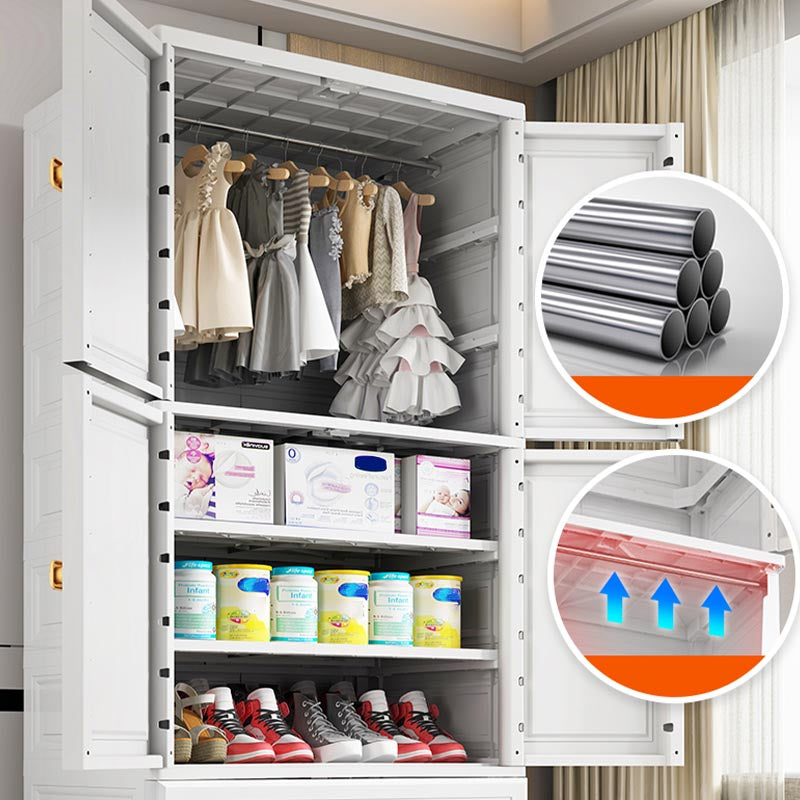 Contemporary Wardrobe Cabinet Plastic Hinged Wardrobe Armoire