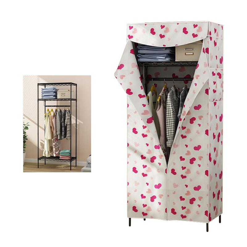 Contemporary Style Wardrobe Metal 1-Door Wardrobe Closet for Bedroom