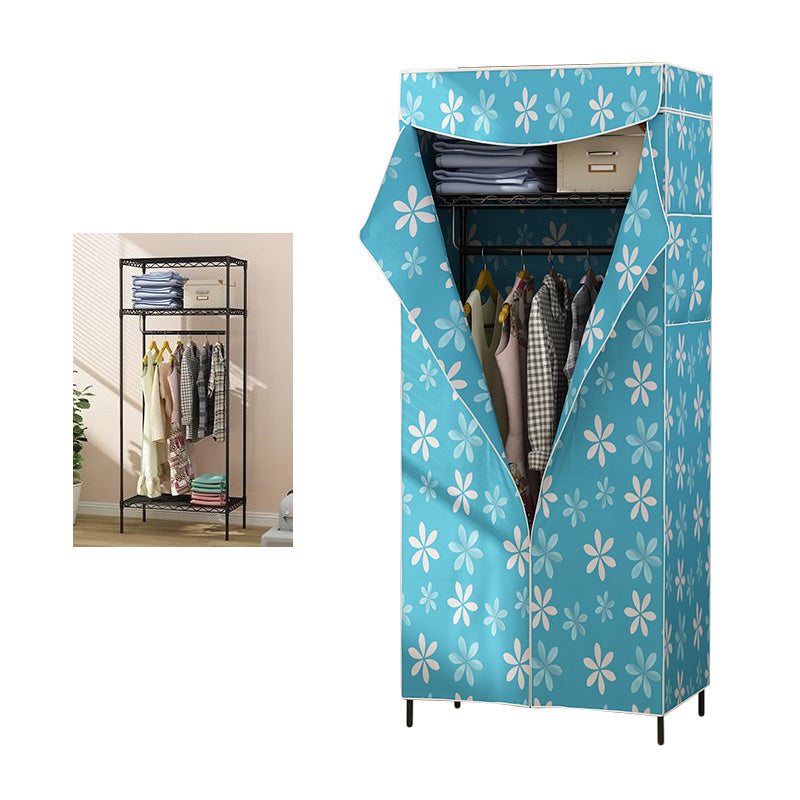 Contemporary Style Wardrobe Metal 1-Door Wardrobe Closet for Bedroom