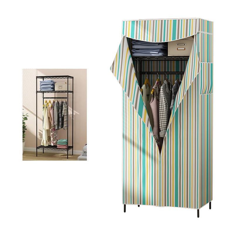 Contemporary Style Wardrobe Metal 1-Door Wardrobe Closet for Bedroom