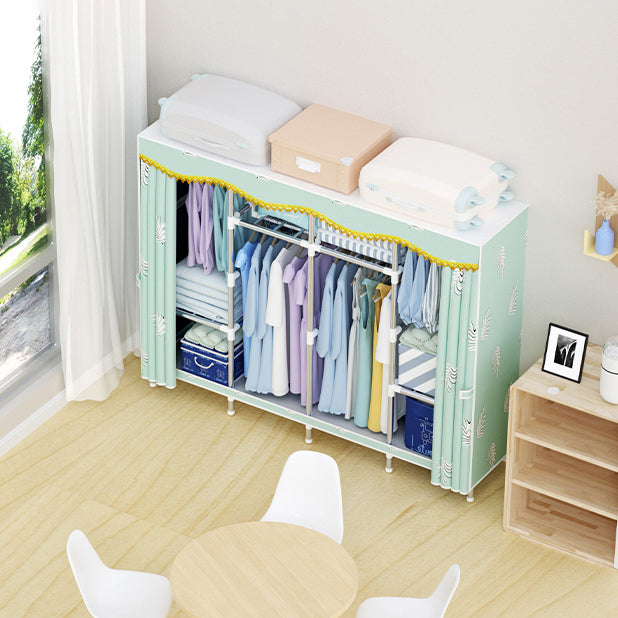 Contemporary Style Wardrobe Metal 1 Door Wardrobe Closet With Shelves