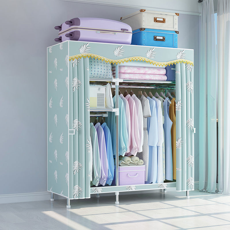 Contemporary Style Wardrobe Metal 1 Door Wardrobe Closet With Shelves