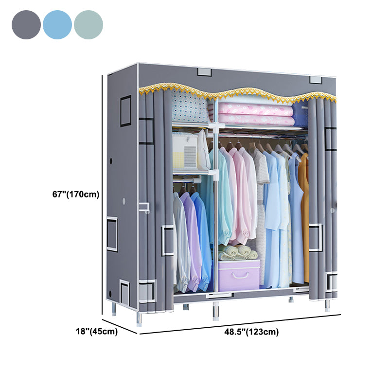 Contemporary Style Wardrobe Metal 1 Door Wardrobe Closet With Shelves