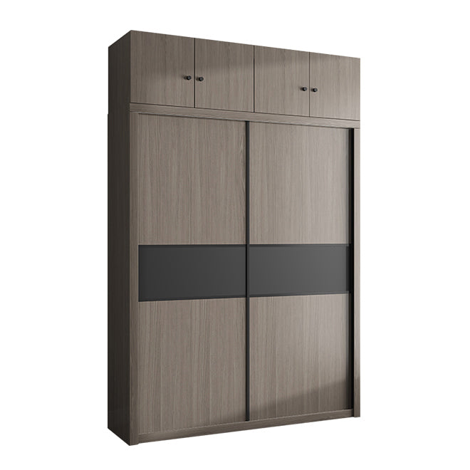 Brown Engineered Wood Wardrobe Closet Contemporary Wardrobe Cabinet