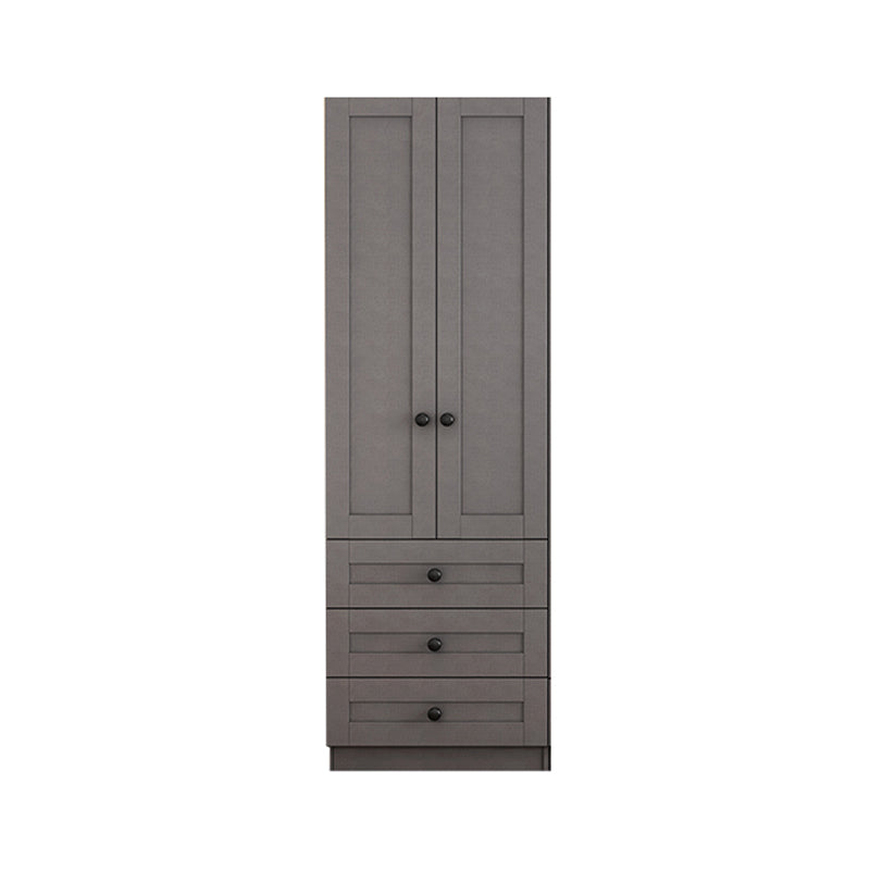 Contemporary Grey Wardrobe Armoire Engineered Wood Wardrobe Closet