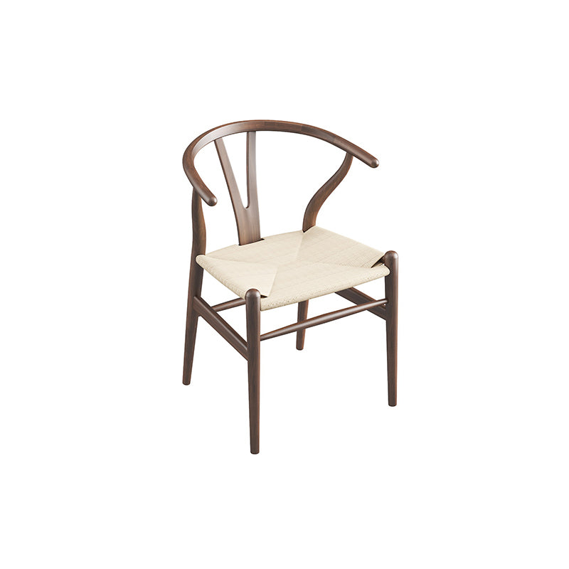 Modern Dining Furniture Set 1/6 Pcs Dark Brown Solid Wood Dining Table and Chairs