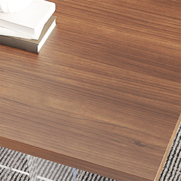 Modern Dining Furniture Set 1/6 Pcs Dark Brown Solid Wood Dining Table and Chairs