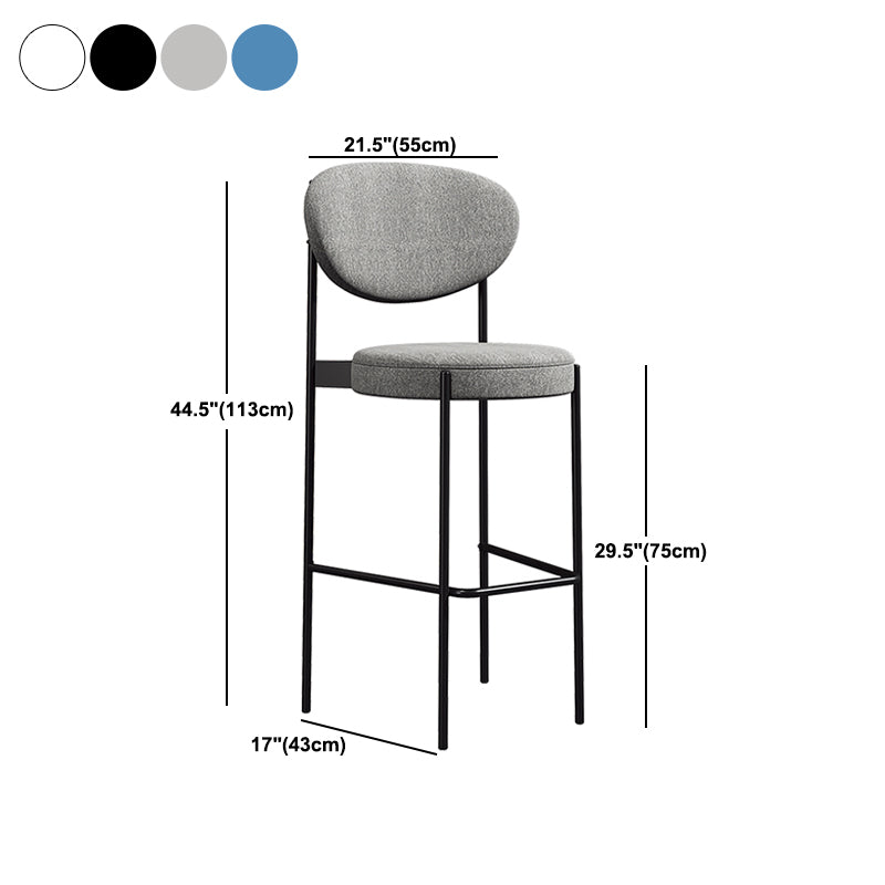 Living Room Upholstered Bar Stool Industrial Armless Bar Chair