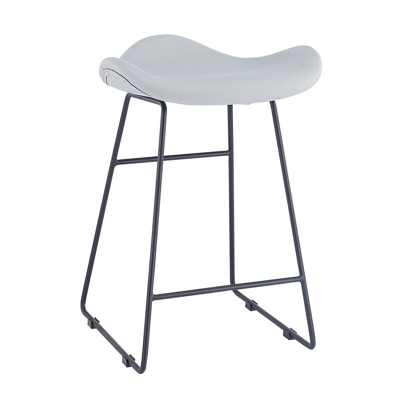 Armless Faux Leather Bar Stool Modern Counter Stool with Metal Counter Stool