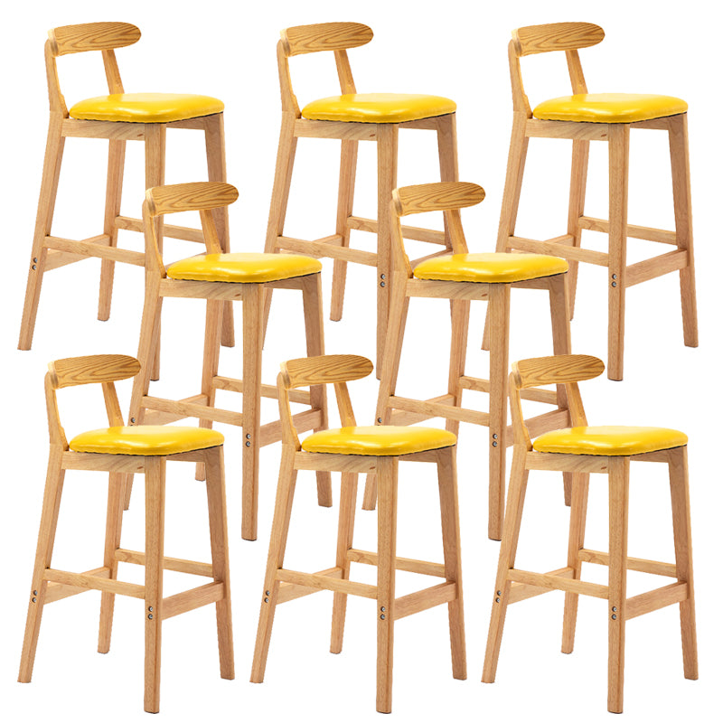 Modern Milk Tea Shop Low Back Stool Matte Finish Upholstered Bar Stools