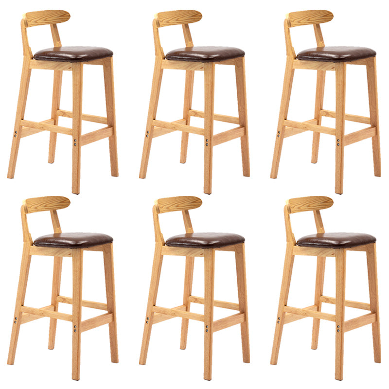 Modern Milk Tea Shop Low Back Stool Matte Finish Upholstered Bar Stools