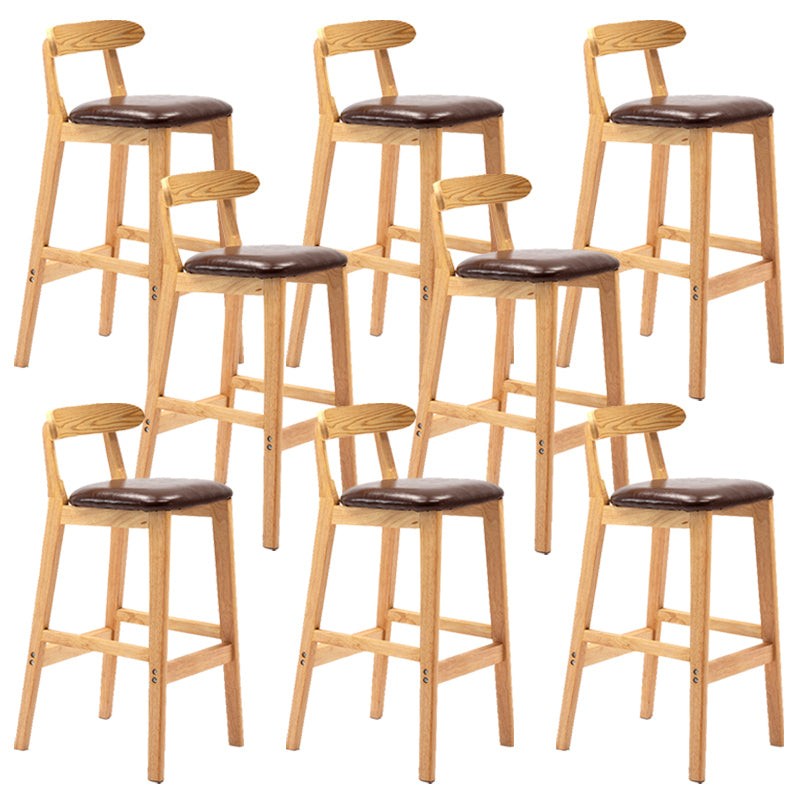 Modern Milk Tea Shop Low Back Stool Matte Finish Upholstered Bar Stools