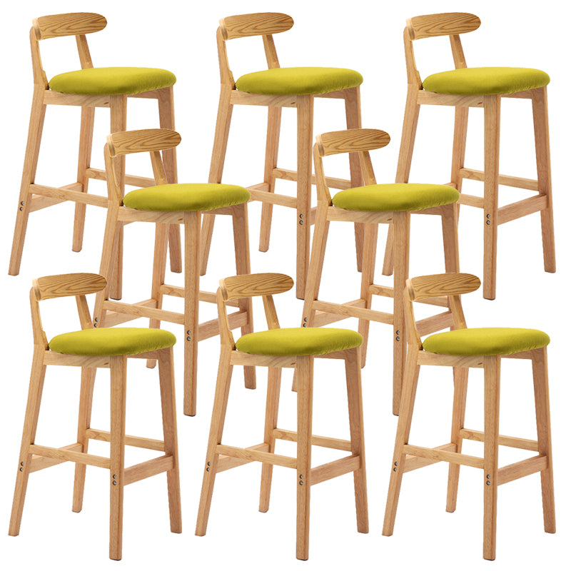 Modern Milk Tea Shop Low Back Stool Matte Finish Upholstered Bar Stools