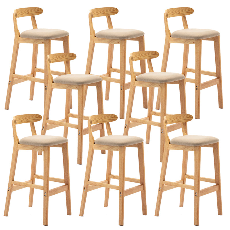 Modern Milk Tea Shop Low Back Stool Matte Finish Upholstered Bar Stools