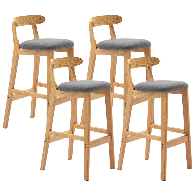Modern Milk Tea Shop Low Back Stool Matte Finish Upholstered Bar Stools